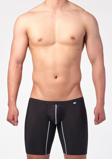 Smooth Hem Long Boxer,black, small image number 1