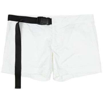 Solid Buckle Short Pants,white, small image number 0