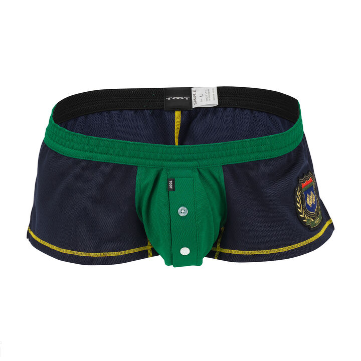 Patched Pique Fit Trunks,navy, medium image number 0