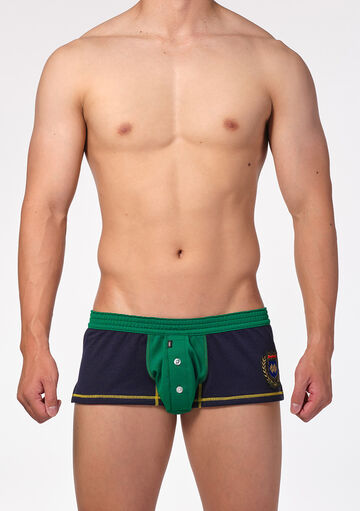 Patched Pique Fit Trunks,ネイビー, small image number 1