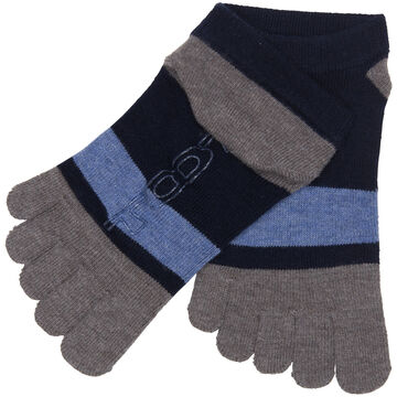 Wide line finger socks,navy, small image number 1