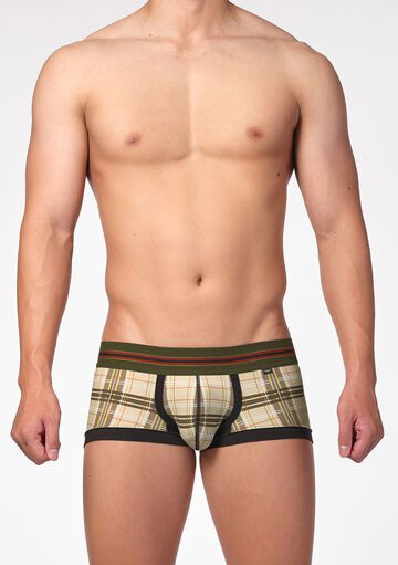 Madras Plaid Boxer,カーキ, small image number 1