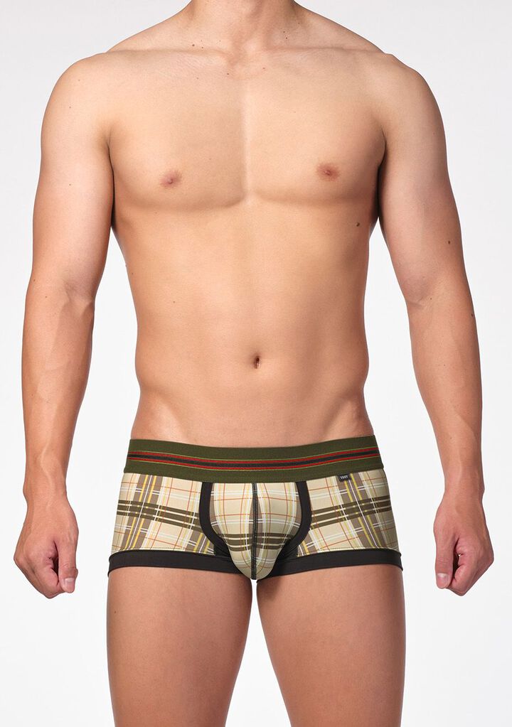 Madras Plaid Boxer,カーキ, medium image number 1